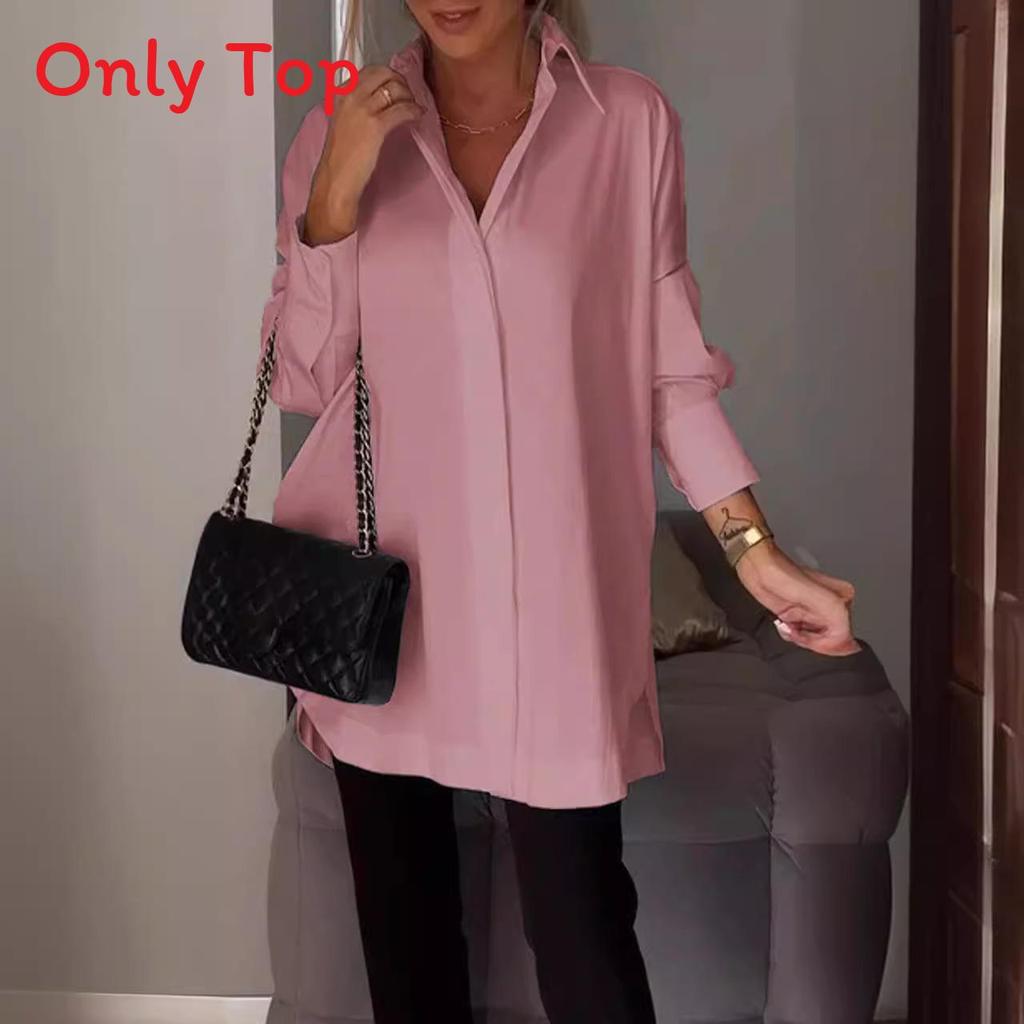 Minimalist Polyester Blouse With Puff Sleeves For Casual Spring Wear