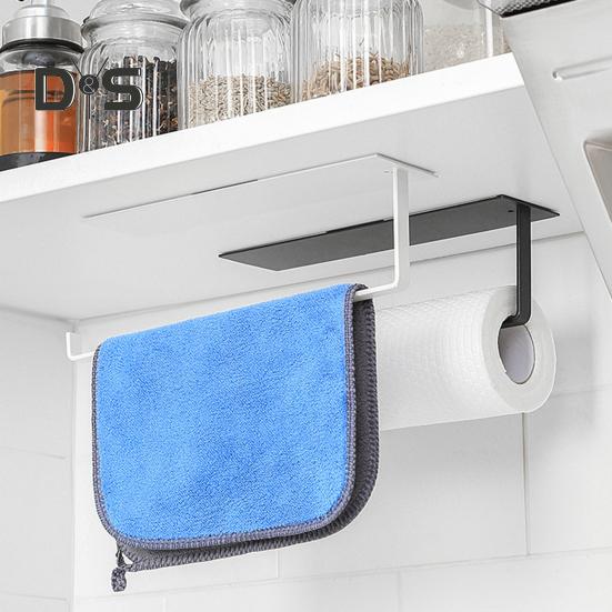 Metal Roll Paper Holder Heavy Duty Self-adhesive Waterproof Bathroom Kitchen Wall Mount Toilet Paper Towel Tissue Dispenser Storage Rack