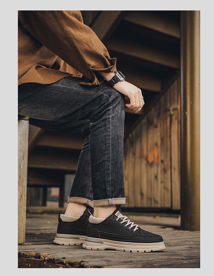 Martin Men's Spring Breathable Work Boots - Trendy, Versatile, Thick-Soled Casual Skate Shoes