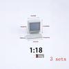 1/3 Sets 1:12/1:18 Dollhouse Mini Retro Desktop Computer Model Toys Miniature Home Scene Ornament Doll House Accessories