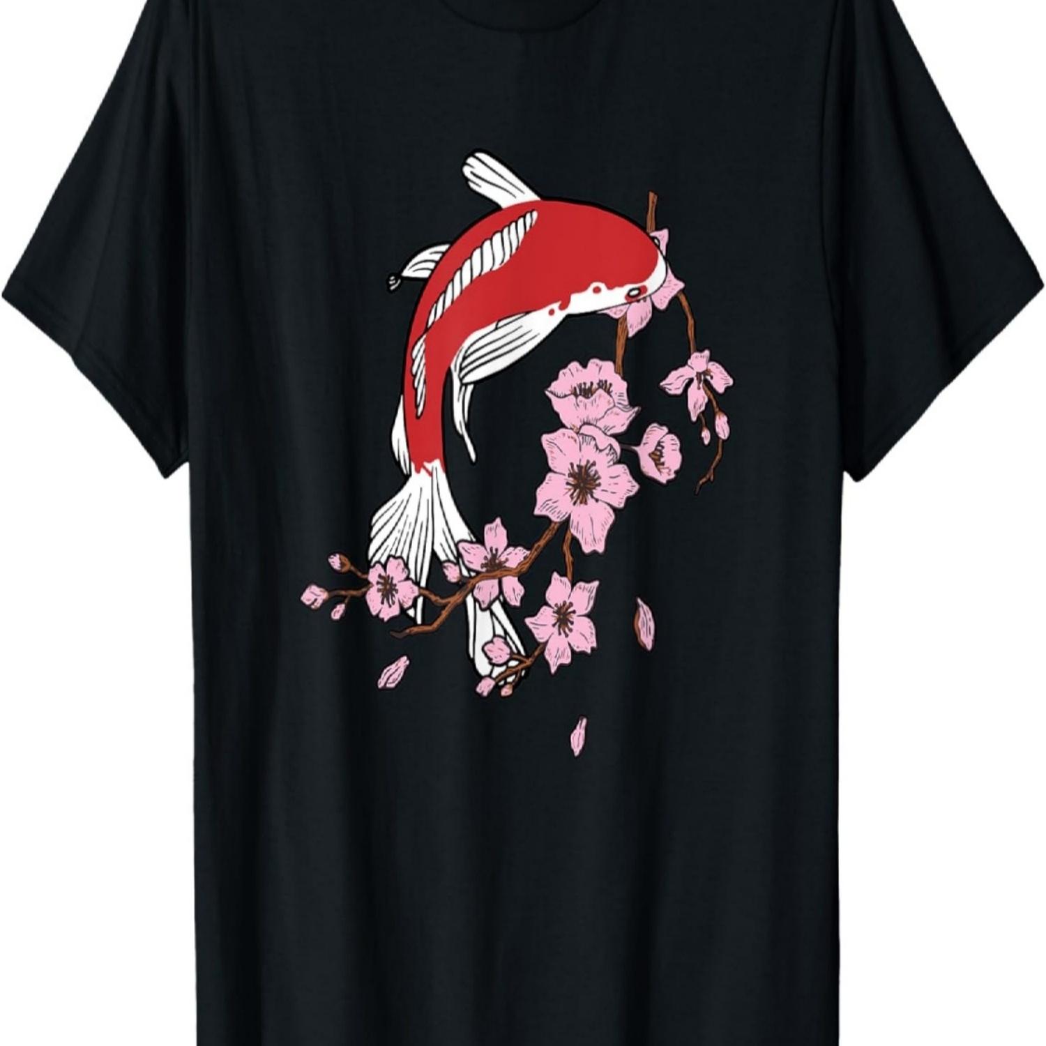 koi fish with cherry blossom - koi fish T-Shirt S чёрный