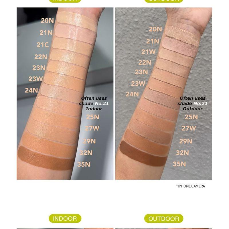 UNLEASHIA - Bundle: Satin Wear Healthy-Green Cushion Re-Feel Refill + Case Set - 5 Colors