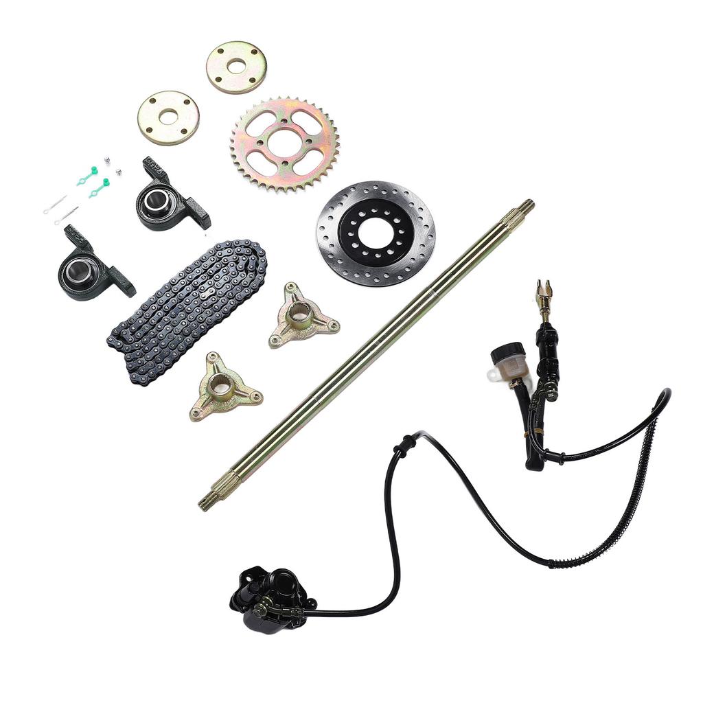 600mm Go Kart Rear Live Axle Kit with Brake Assembly Chain for 50cc 70cc 90cc ATV Quad Bike Drift Trike