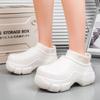 Fashion thick-soled heightening cotton shoes women's autumn and winter home indoor waterproof and non-slip cotton mop fleece bag and slippers