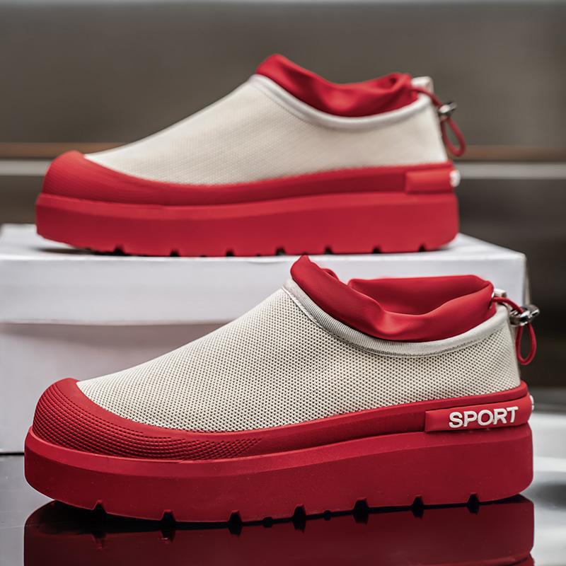 

Fashion Summer Men s Sports Fashion Trend Casual Shoes Fly Weave Mesh Breathable Comfortable Lightweight Outdoor Hiking Chunky sneakers 39 красный