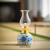 Vintage Blue and White Ceramic Lamp Suitable for Home Desktop Decorative Lighting Altar Ceramic Lamp Stand Candle Holder