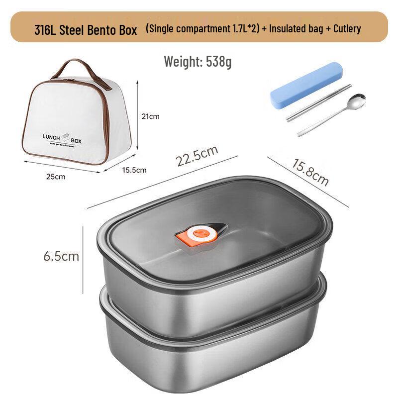 Qiwei Microwaveable 316 Stainless Steel Lunchbox
