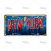 USA License Plate Landmark Metal Wall Sculpture|US City/State Design,Tin Plaque,Halloween&Christmas Gift,Garage/Bar/Cafe Decor