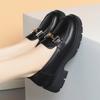 Mode Britischer Stil Dicke Sohle Lackleder Slipper Damen Plateau Schuhe 2024 Frühling Flache Blockabsätze Schuhe Büro Elegant