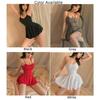 Popular Womens Sheer Pajamas Nightgown Sleepwear Dresses Pleated Cocktail Smooth Camisole Lingerie Dress Party Clubwear