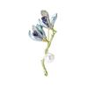 Versatile Elegant Magnolia Floral Brooch Metal Pin Closure For Formal Casual Wear Secured Attachment Design Collar Pin