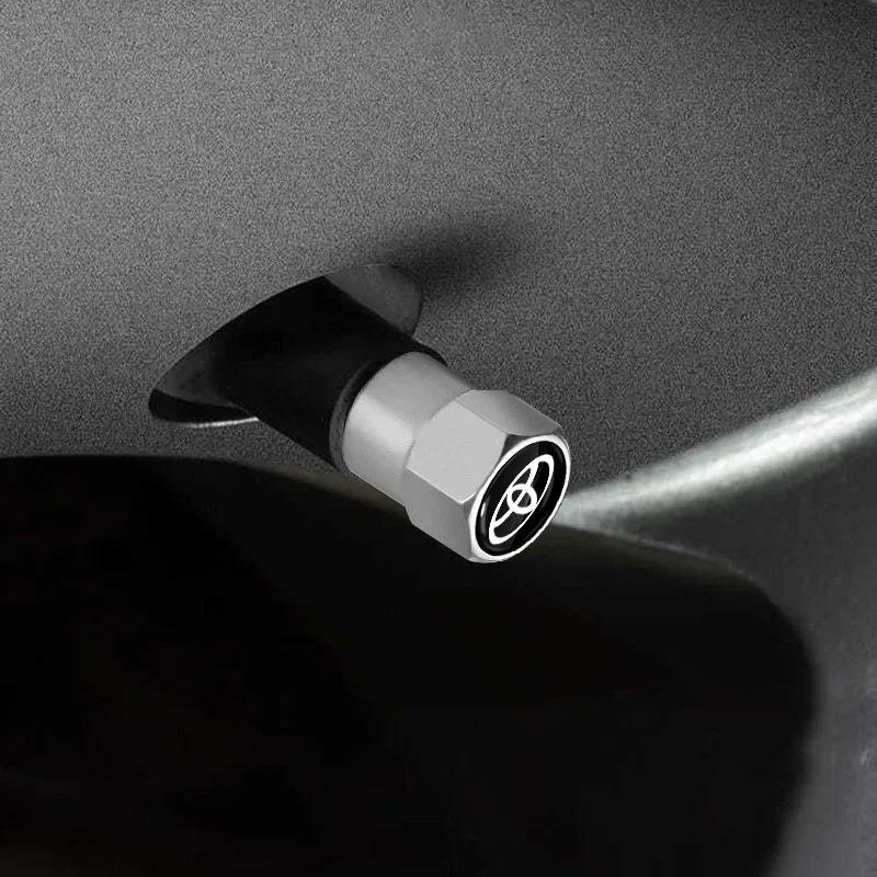 4Pcs Car Valve Stem Caps Cover Waterproof Car Accessories Goods For Toyota Yaris Hilux Corolla Prius Avensis Emblem Auris Rav4