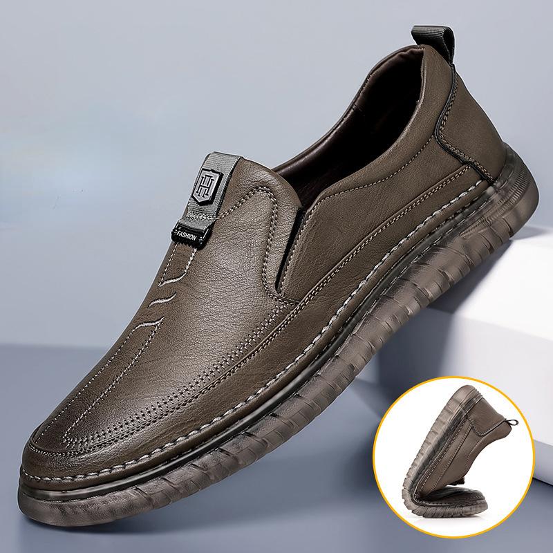 Fashion Spring Autumn Designer New Hollow Flat Men's Loafers Fashion British Style Soft Sole Casua Leather Outdoor Walking Men's Shoes