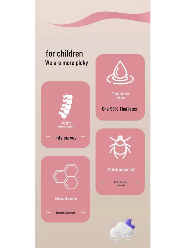 G5ZG5Z Latex Pillow: Removable, Washable Core for Kids & Babies; Neck Support for Cervical Vertebrae; Ideal for Primary School & Kindergarten.