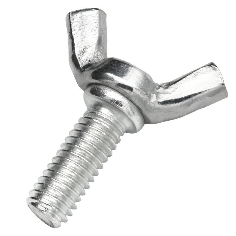 Galvanized Carbon Steel Wing Nut (Butterfly Head, Knurled Hand-Tightening) Screw