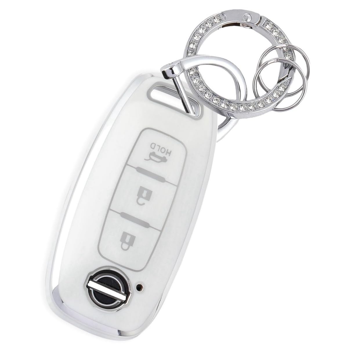 

[YANMW] Чехол для ключей Sakura Совместимый с Nissan Aria Чехол для ключа Новая модель X-Trail Смарт-ключ Suitable for Nissan C3B белый