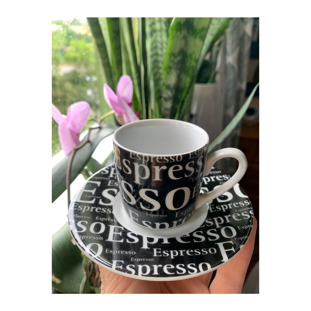 Porcelain Hand Embroidered Blue Color Patterned Authentic 12 Piece Turkish Coffee Cup Set For 6 Persons.