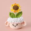 Mini Animal Crochet Potted Cute Handwoven Cartoon Flowers Creative Hand-knitted Car Home Desktop Shelf Decor Items Gift