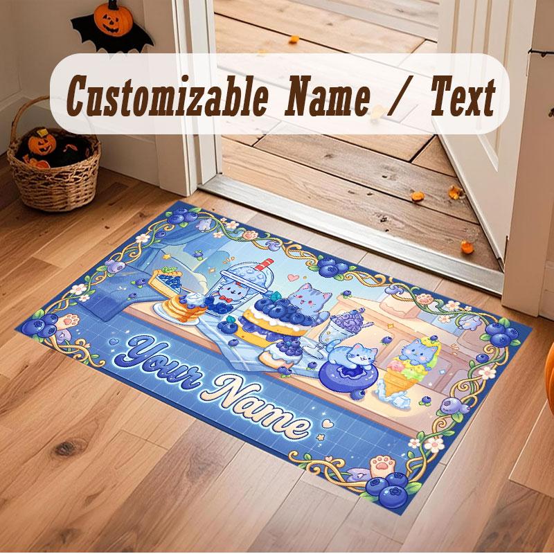 Fantasy Magic Theme Crystal Velvet Floor Rug Personalized Custom Name Text Warm Carpet Home Decoration