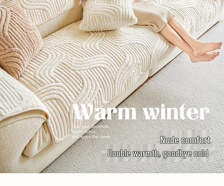 2025 Plush Sofa Cushion: Thickened, Non-Slip Autumn/Winter Cover