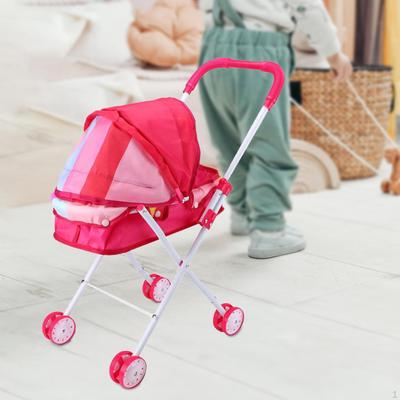 Doll Stroller Simulation Mini Pushchair Pretend Toy Developmental PP Construction