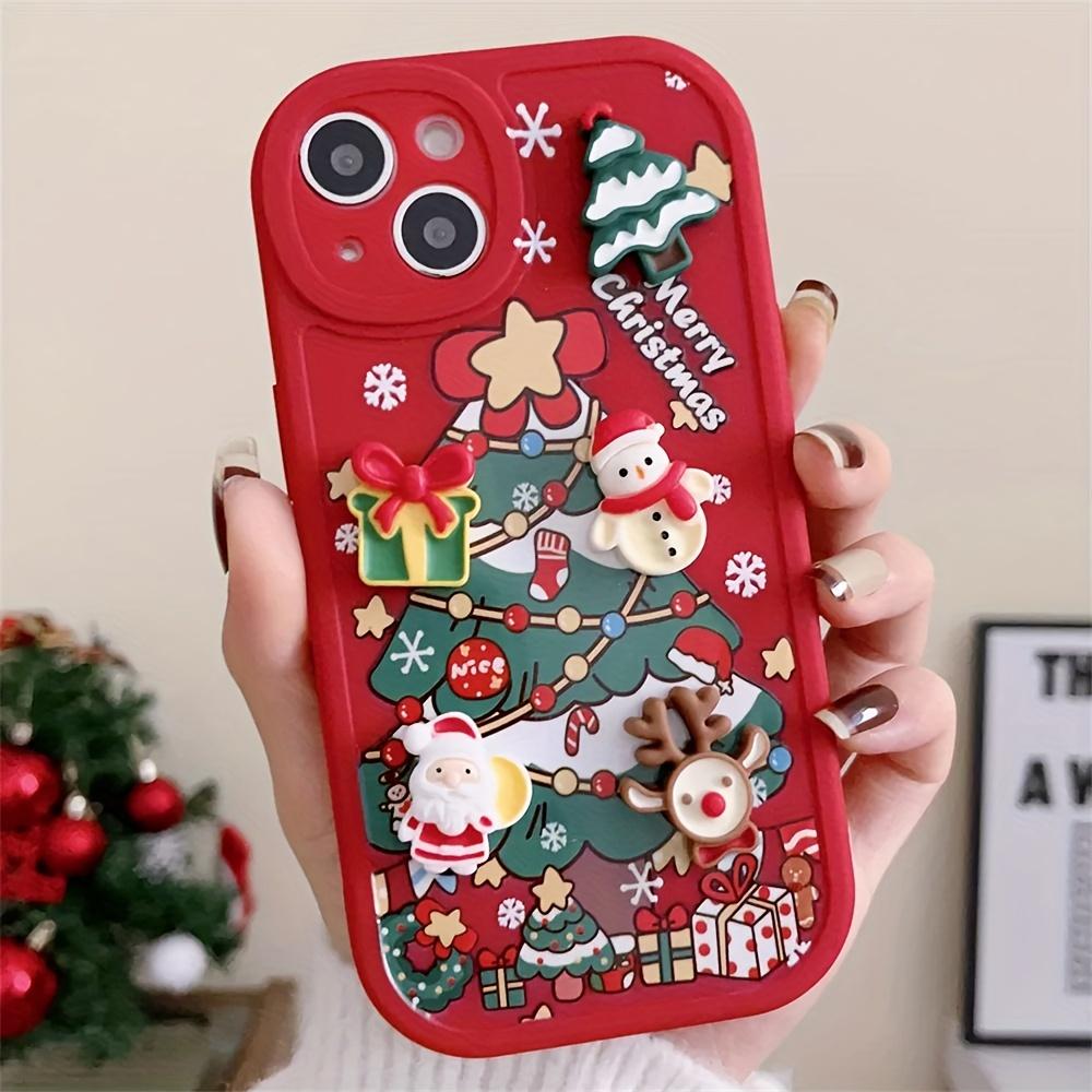 Armas multikas 3D-jõuluvana lumememmepuu jõulupehme telefoniümbris iPhone'ile 16 15 14 13 12 11 Pro Max XR XS Max X Merry Christmas silikoonümbris