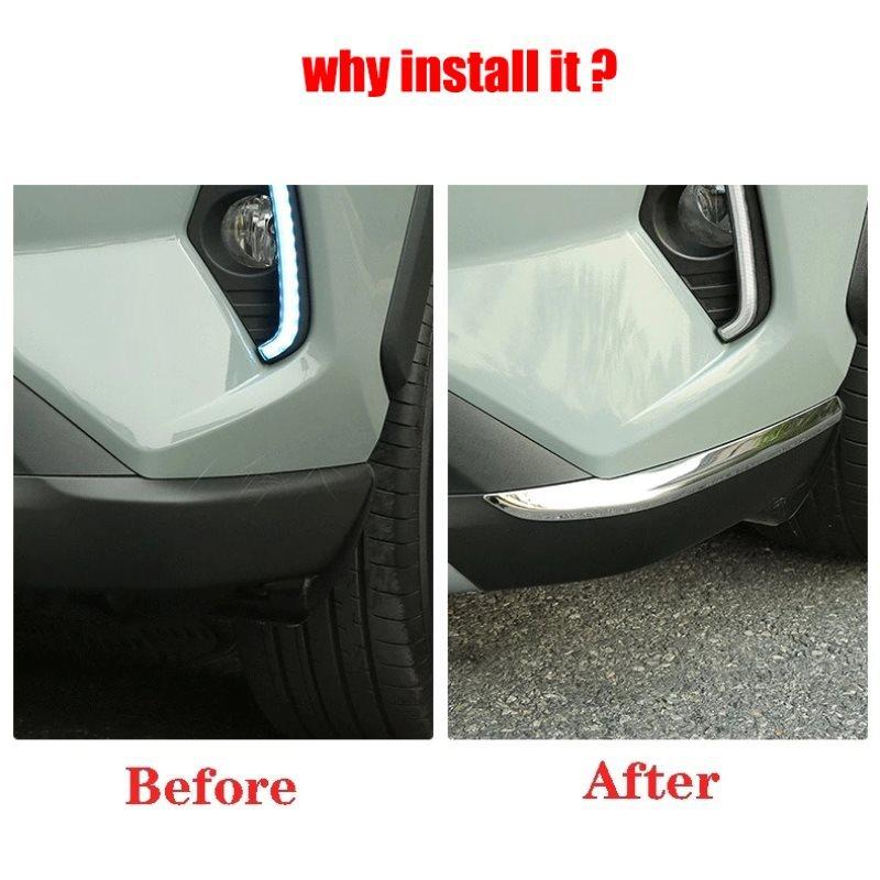 For Toyota RAV4 RAV 4 XA50 - Stainless Steel Front Rear bumper Corner Protection Strip Cover Trim Decorative