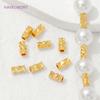 18K Gold Plated Spacer Beads For Bracelets Accessories,Separators For Beads,Brass Loose Beads,DIY Jewelry Making Supplies