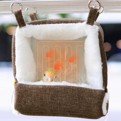 Wellensittichbett Beheizt 5 Temperaturen Hängematte Winter Plüsch Dick Vogelhaus Für Nymphensittiche Konure Agaporniden Hamster Konure