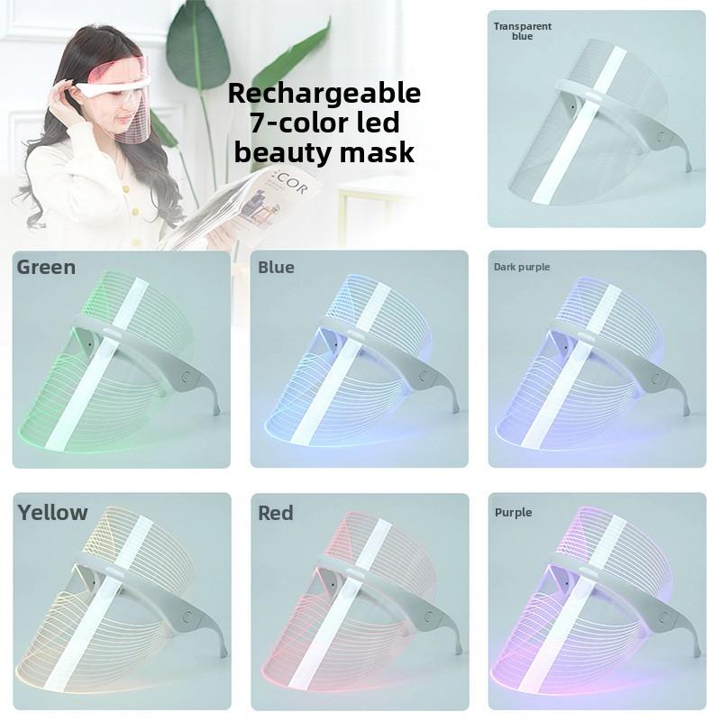 Face Care LED Mask Instrument Seven-color Light Whitening and Skin Rejuvenation Ion Introduction Beauty Instrument Household Face Mask
