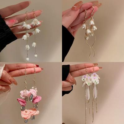 Kristall Maiglöckchen Blume Perle Ohrhaken Koreanische Mode Temperament Design Sinn Ohrringe Ohrringe Ohrringe Internet-Promi Persönlichkeit