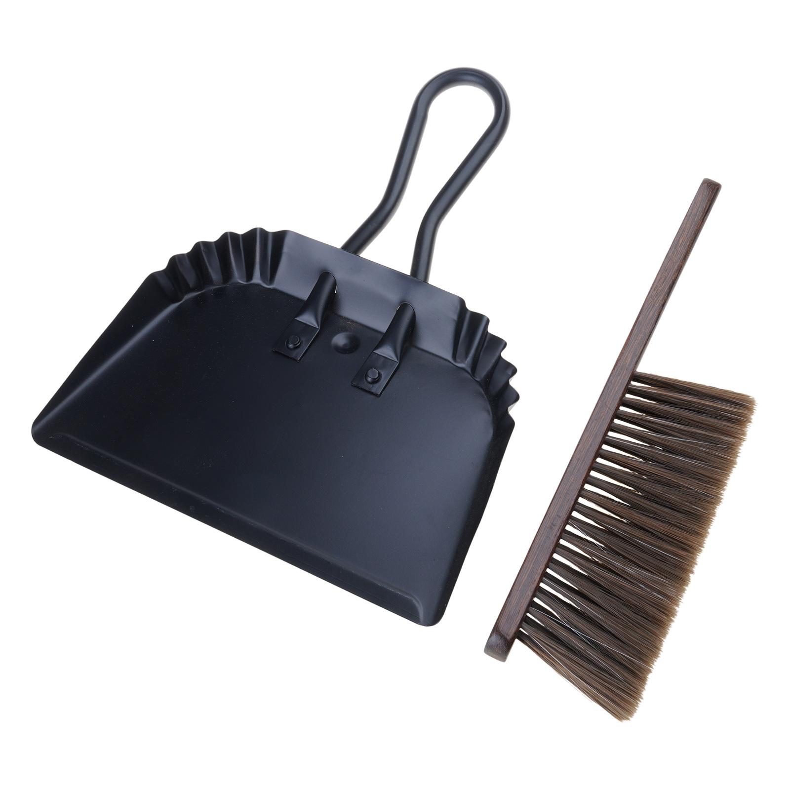 

17 Inch Metal Large Handheld Dustpan and Hand Broom Brush Set for Sweeping Small Items in Indoor and Outdoor Space