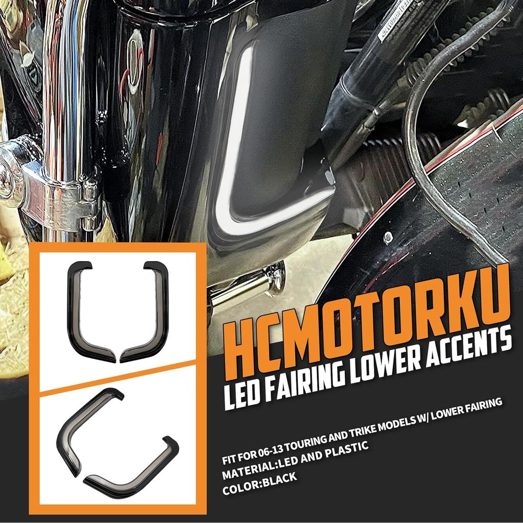 Motorcycle LED Lower Fairing Accent Lights Turn Signal Light Running Light Fit for Harley Touring Electra Glide Street Glide Road Glide Tri Glide