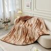 Ink-wash Painting Striped Blanket, Double-Sided Sofa Throw, Flannel Blanket for Air-Conditioned Afternoon Naps