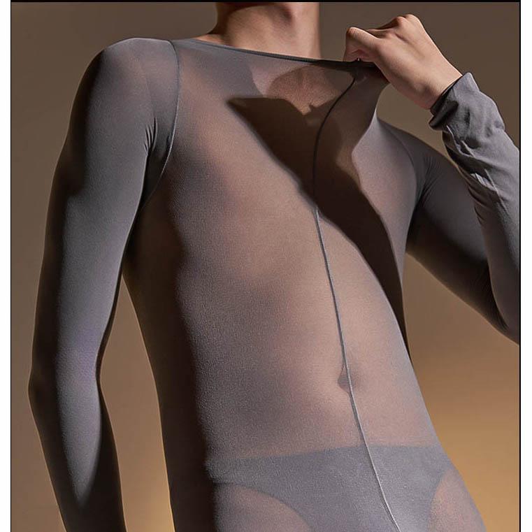Unisex Matt 120D Nylon Bodystocking Penis Sheath Close Open Crotch Bodysuit Tights Sexy Body Shaping Conjoined Lingerie Pijamas