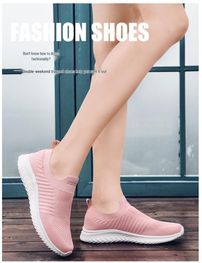 Unisex Breathable Slip-On Flyknit Running Shoes - Low-Top Sock Sneakers for Spring/Summer
