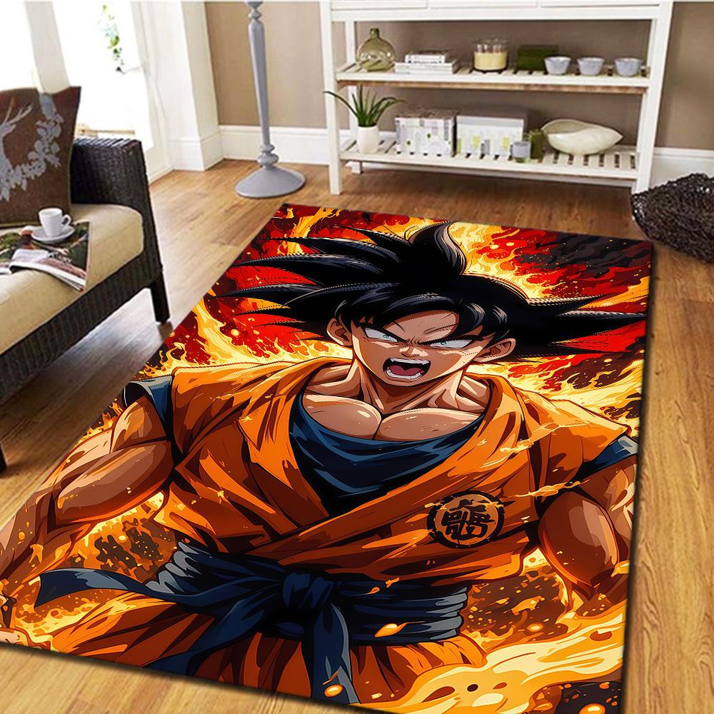 Son Goku Anime Floor Carpet, Digital Printed Movie Rug, Home Decor Mat for Bedroom, Living Room Mat -HYQ24
