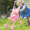 Miniature Stroller 1 Set Doll Sturdy Easy-Fold Lightweight Creative Pram Toy with Baby for Girl Walker