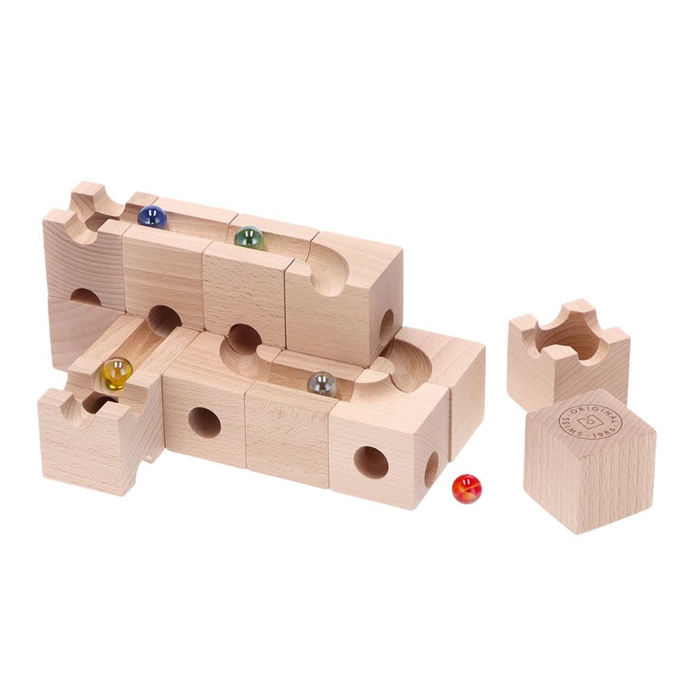 Cuboro PRO Set Ball Path and Ball Wooden Building Building Add-on 216 Tower, Kids' Blocks, Cuboro, Cuboro, Blocks, Toys, [Used]