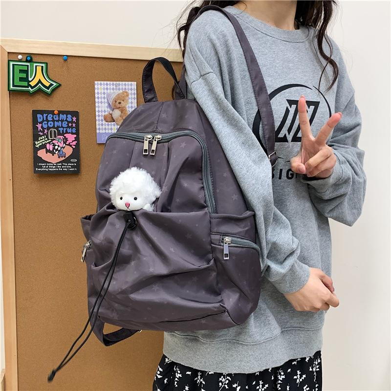 Schoolbag Korean Niche Star Schoolbag Female Leisure College Wind Backpack Male High School Student Light Travel Backpack Ins