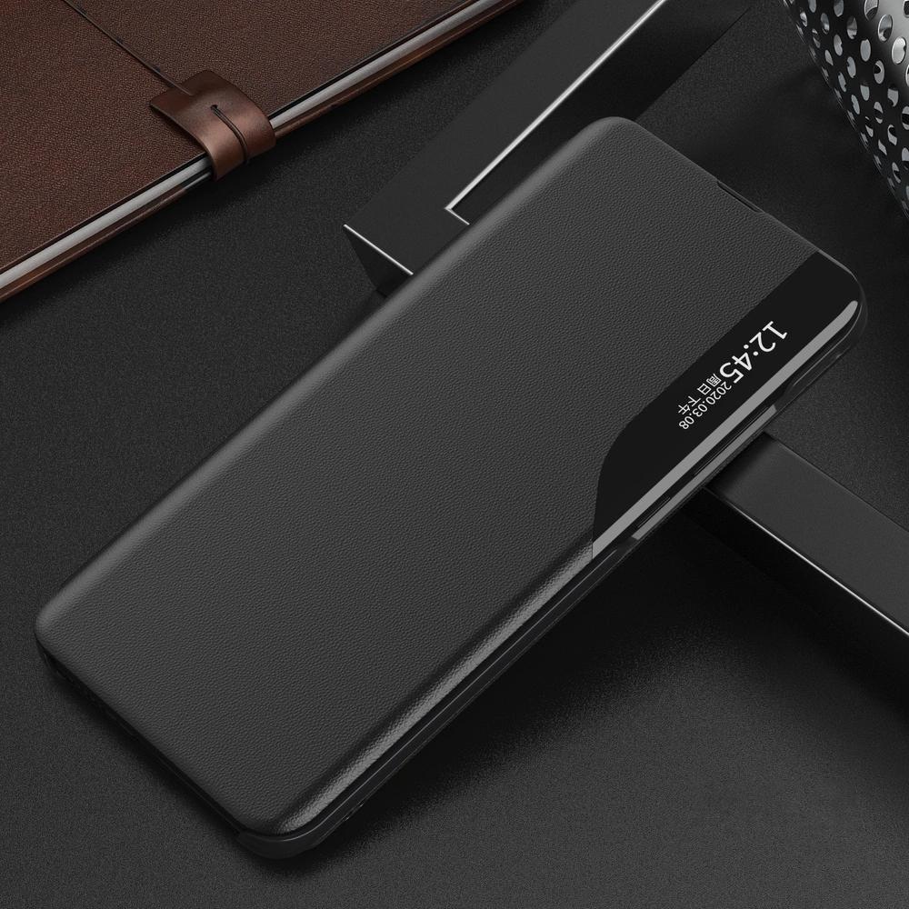 Eco Leather View Case Elegancki Futerał Etui Z Klapką I Funkcją Podstawki Samsung Galaxy A22 4G Czarny