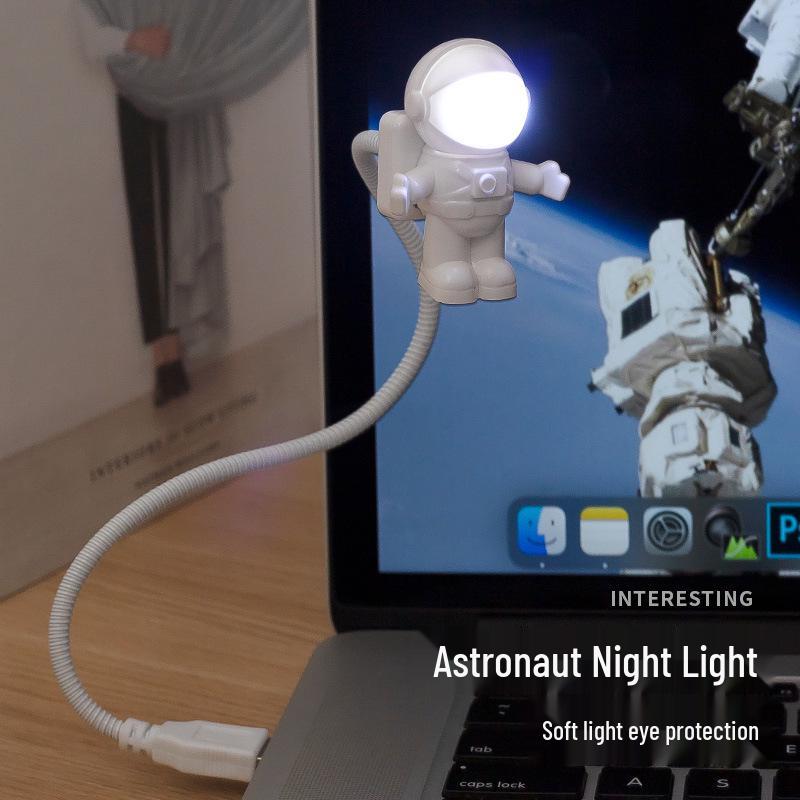 USB Astronaut LED Night Light - Space Man Book & Computer Lamp