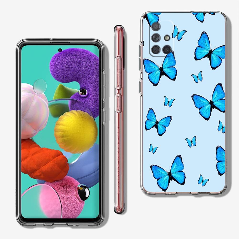 Clear Phone Case for Samsung Galaxy A13 A51 A71 A21S A12 A11 A31 A52 A41 A23 A53 A73 A32 5G A03S Soft Silicone Cover Butterfly
