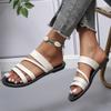 Summer Women's Slippers Large Size One-line Women's Slippers Flat Shoes Comfortable Beach Women's Sandals