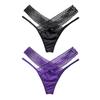 2 Pcs Postpartum Sheer Mesh Underwear for Women Low Waist See Through Thong Breathable Ultra Thin V String Panties