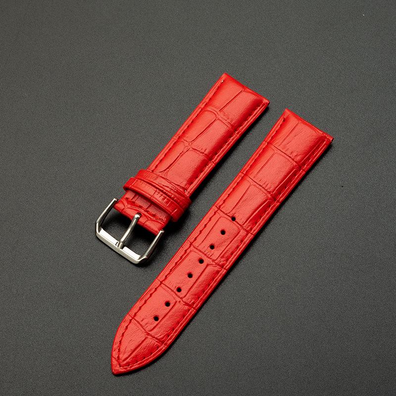 Premium Echtleder Kalbsleder Bambusmuster Uhrenarmband mit Dornschließe