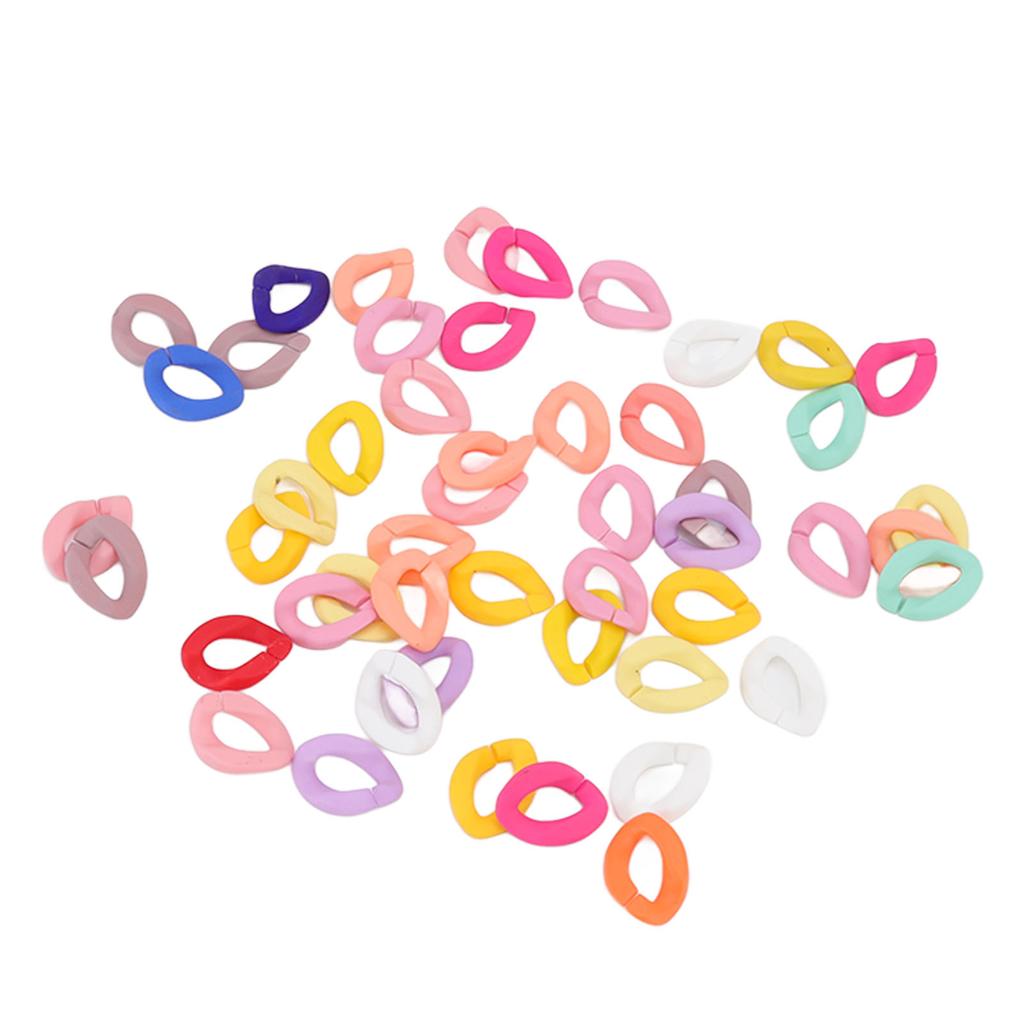 50 Pcs Chain Link Colorful Detachable Acrylic Open Chain Link DIY Jewelry Making Chain Buckle Decoration Solid Mixed