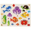 Wooden 3D Educational Grasping Board & Puzzle for Children: Animal & Fruit Theme Cognitive Toy