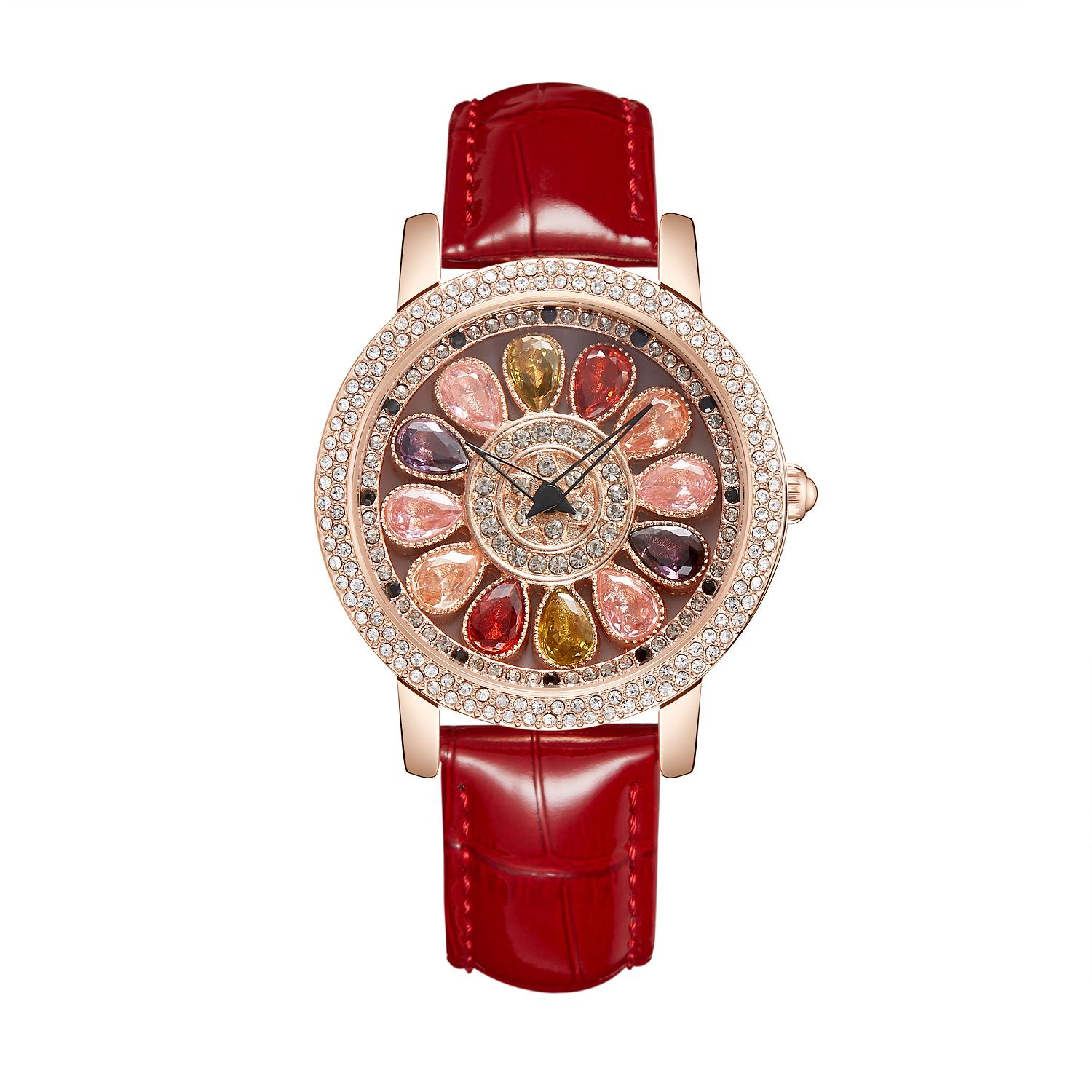 

ORSGA Часы женские Колесо Фортуны с цветными бриллиантами, Полное небо звезд , роскошные модные кварцевые часы.