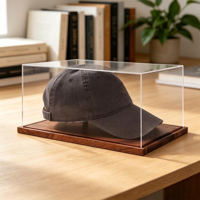 Clear Acrylic Hat Display Box for Baseball Caps and Bucket Hats Transparents Baseball Cap Presentation Box